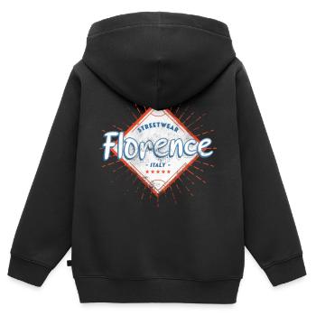Florence Florence Italie Ville Skyline Amour - Sweat Premium à capuche zippé enfant bio - noir - Dos - AI Model Kid Male (0cm)