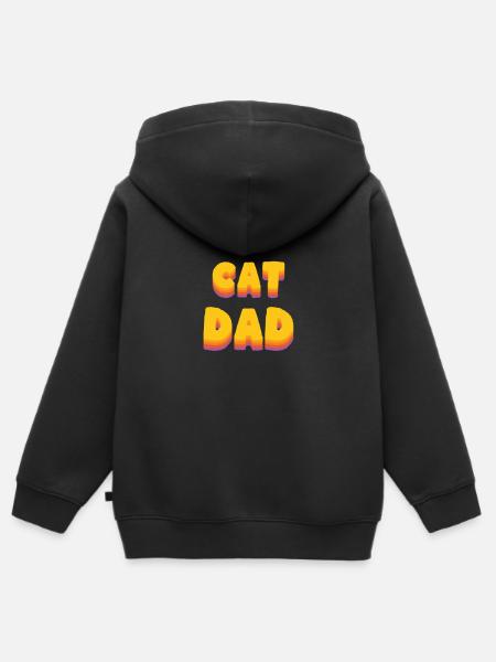 CatDad - Kinder Premium Organic Zip Hoodie - Schwarz