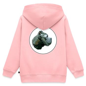 Cane Corso Hund Aquarell Illustration - Kinder Premium Organic Zip Hoodie - Rosa - Hinten - AI Model Kid Female (0cm)