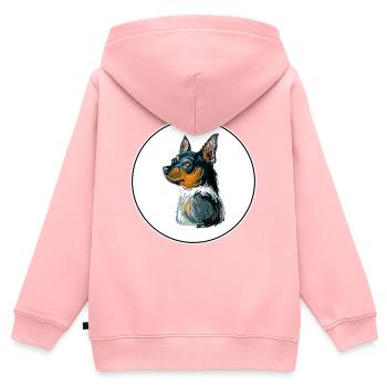 Teddy Roosevelt Terrier Dog Watercolor Illustratio - Kids Premium Organic Zip-up Hoodie - rose - Back - AI Model Kid Female (0cm)