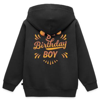 Geburtstagskind 8. - Kinder Premium Organic Zip Hoodie - Schwarz - Hinten - AI Model Kid Male (0cm)