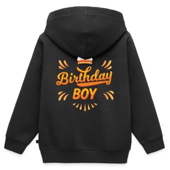 Geburtstagskind - Kinder Premium Organic Zip Hoodie - Schwarz - Hinten - AI Model Kid Male (0cm)