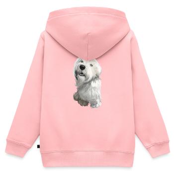 Sealyham Terrier Dog Watercolor Illustration - Kids Premium Organic Zip-up Hoodie - rose - Back - AI Model Kid Female (0cm)