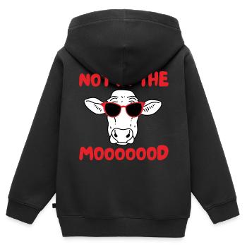 PAS D’HUMEUR - Sweat Premium à capuche zippé enfant bio - noir - Dos - AI Model Kid Male (0cm)