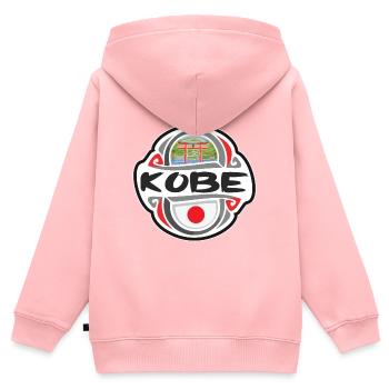 Kobe Japan Flag Badge Travel Souvenir Stamp - Kids Premium Organic Zip-up Hoodie - rose - Back - AI Model Kid Female (0cm)