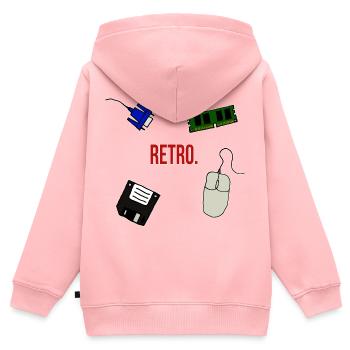 Retro Computer Lettering Statement Gift 90s - Kids Premium Organic Zip-up Hoodie - rose - Back - AI Model Kid Female (0cm)