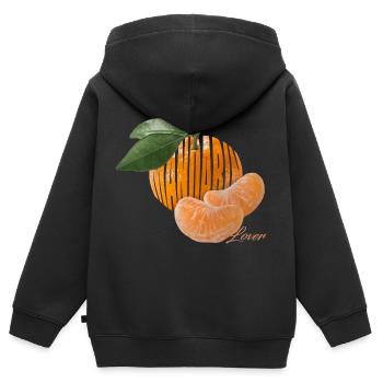 Mandarin Lover - Das Obst mit den süßen Kammern - Kinder Premium Organic Zip Hoodie - Schwarz - Hinten - AI Model Kid Male (0cm)