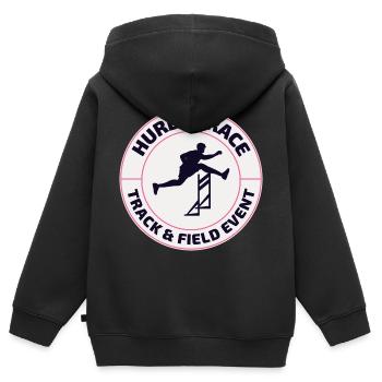 Hürden Hürdenlauf Hürdenläufer Läufer Athleten - Kinder Premium Organic Zip Hoodie - Schwarz - Hinten - AI Model Kid Male (0cm)