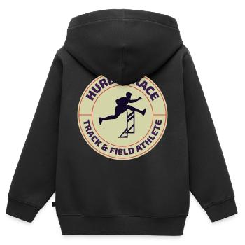Hürden Hürdenlauf Hürdenläufer Läufer Athleten - Kinder Premium Organic Zip Hoodie - Schwarz - Hinten - AI Model Kid Male (0cm)