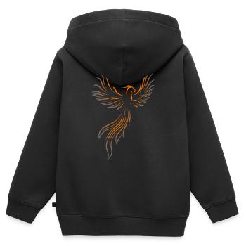 Phénix oiseau de feu - Sweat Premium à capuche zippé enfant bio - noir - Dos - AI Model Kid Male (0cm)