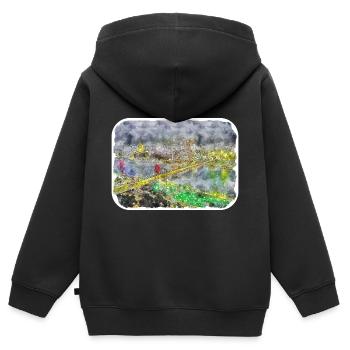 Kairo Ägypten Aquarell Skizze Gezeichnete Illustration - Kinder Premium Organic Zip Hoodie - Schwarz - Hinten - AI Model Kid Male (0cm)