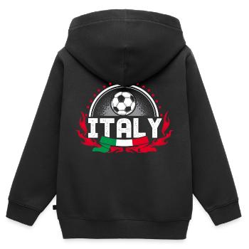 Italien Fußball Italienisch Nationalmannschaft - Kinder Premium Organic Zip Hoodie - Schwarz - Hinten - AI Model Kid Male (0cm)