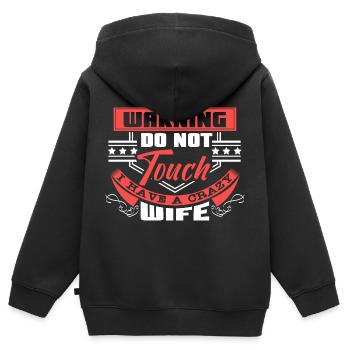Cadeau d’amour de mariage - Sweat Premium à capuche zippé enfant bio - noir - Dos - AI Model Kid Male (0cm)
