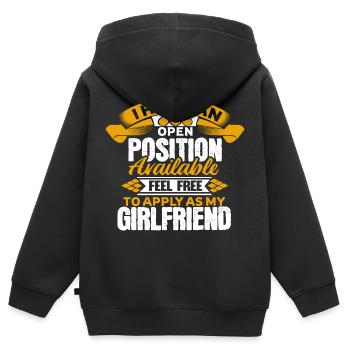 Single Stolz Partnerschaft - Kinder Premium Organic Zip Hoodie - Schwarz - Hinten - AI Model Kid Male (0cm)
