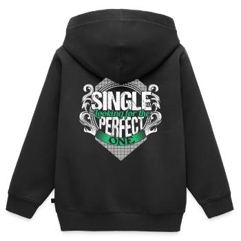 Single Unabhängig Partnerschaft Geschenkidee - Kinder Premium Organic Zip Hoodie - Schwarz - Hinten - AI Model Kid Male (0cm)