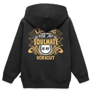 Single Unabhängig Partnerschaft - Kinder Premium Organic Zip Hoodie - Schwarz - Hinten - AI Model Kid Male (0cm)