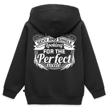 Single Solo Party - Sweat Premium à capuche zippé enfant bio - noir - Dos - AI Model Kid Male (0cm)