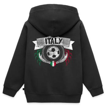 Italien Fußball Italy Nationalmannschaft - Kinder Premium Organic Zip Hoodie - Schwarz - Hinten - AI Model Kid Male (0cm)