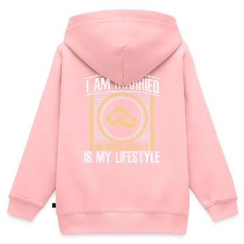 Ehe Hochzeit Hochzeitstag - Kinder Premium Organic Zip Hoodie - Rosa - Hinten - AI Model Kid Female (0cm)