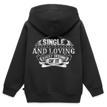 Partenariat solo unique - Sweat Premium à capuche zippé enfant bio - noir - Dos - AI Model Kid Male (0cm)