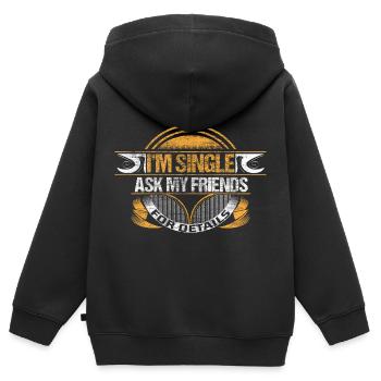 Relation célibataire - Sweat Premium à capuche zippé enfant bio - noir - Dos - AI Model Kid Male (0cm)