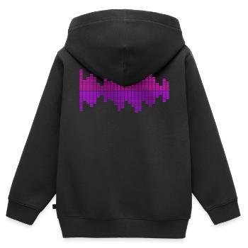 Égaliseur Musique Dj - Sweat Premium à capuche zippé enfant bio - noir - Dos - AI Model Kid Male (0cm)
