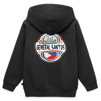 General Santos Philippinen Flagge Reise Souvenir Ba - Kinder Premium Organic Zip Hoodie - Schwarz - Hinten - AI Model Kid Male (0cm)