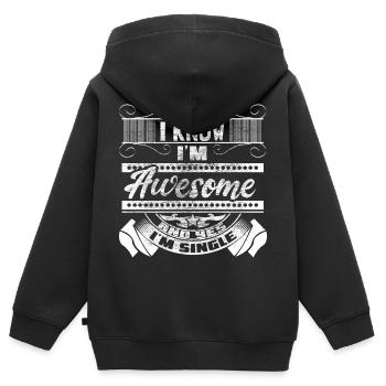 Idée de cadeau pour une seule fête de l’indépendance - Sweat Premium à capuche zippé enfant bio - noir - Dos - AI Model Kid Male (0cm)