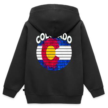Colorado Retro Vintage Colorado Transplant - Kinder Premium Organic Zip Hoodie - Schwarz - Hinten - AI Model Kid Male (0cm)