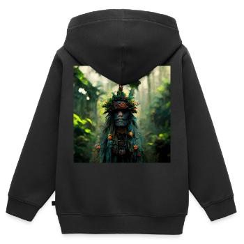 Hontes dans la jungle - Sweat Premium à capuche zippé enfant bio - noir - Dos - AI Model Kid Male (0cm)