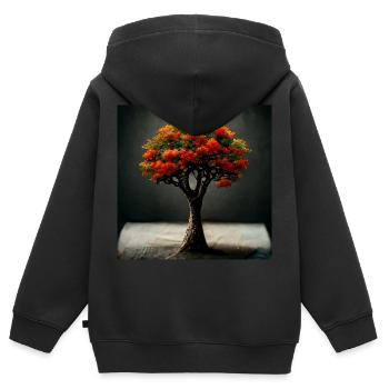 Arbre de Vie Photoréaliste II - Sweat Premium à capuche zippé enfant bio - noir - Dos - AI Model Kid Male (0cm)