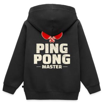Ping Pong Master Tischtennis Trainer Paddelspieler - Kinder Premium Organic Zip Hoodie - Schwarz - Hinten - AI Model Kid Male (0cm)
