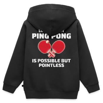 Ping Pong Master Tischtennis Trainer Paddelspieler - Kinder Premium Organic Zip Hoodie - Schwarz - Hinten - AI Model Kid Male (0cm)