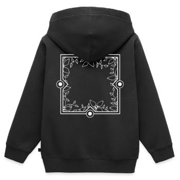 Ornements Décoration Cadre décoration blanche - Sweat Premium à capuche zippé enfant bio - noir - Dos - AI Model Kid Male (0cm)
