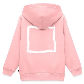 Lignes de cadre de contour de pinceau blanc - Sweat Premium à capuche zippé enfant bio - rose - Dos - AI Model Kid Female (0cm)