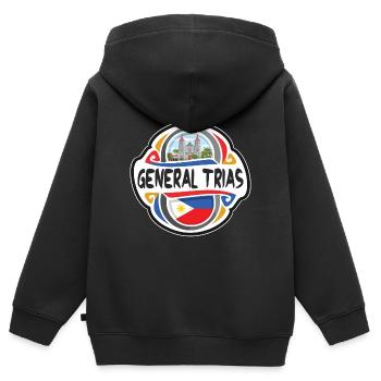 General Trias Philippinen Flagge Reise Souvenir Bad - Kinder Premium Organic Zip Hoodie - Schwarz - Hinten - AI Model Kid Male (0cm)