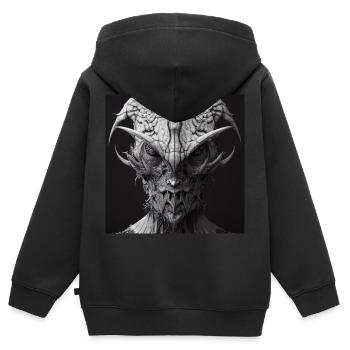 Heavy Metal Devil - Kinder Premium Organic Zip Hoodie - Schwarz - Hinten - AI Model Kid Male (0cm)