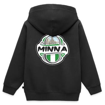 Minna Nigeria Flag Badge Souvenir de Voyage Timbre - Sweat Premium à capuche zippé enfant bio - noir - Dos - AI Model Kid Male (0cm)