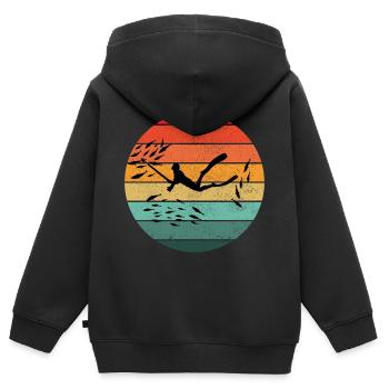 Pêche sous-marine Pêche sous-marine Pêche au harpon - Sweat Premium à capuche zippé enfant bio - noir - Dos - AI Model Kid Male (0cm)