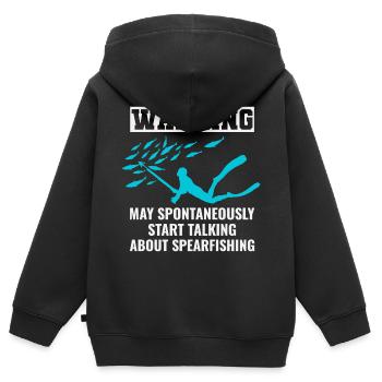 Pêche sous-marine Pêche sous-marine Pêche au harpon - Sweat Premium à capuche zippé enfant bio - noir - Dos - AI Model Kid Male (0cm)