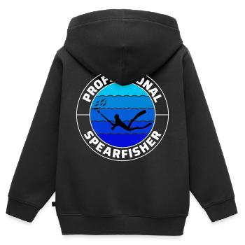Pêche sous-marine Pêche sous-marine Pêche au harpon - Sweat Premium à capuche zippé enfant bio - noir - Dos - AI Model Kid Male (0cm)