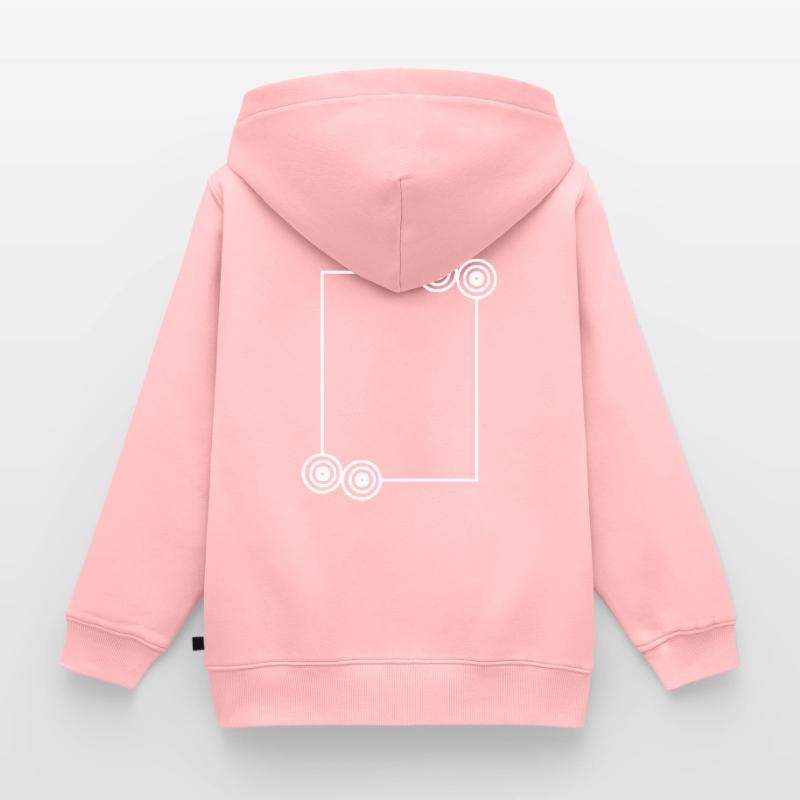 Elongated white frame basic text Kids Premium Organic Zip-up Hoodie