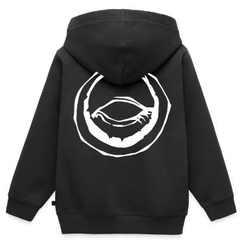 Augenmond Halloween - Kinder Premium Organic Zip Hoodie - Schwarz - Hinten - AI Model Kid Male (0cm)