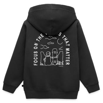 Skate Focus (white) - Kids Premium Organic Zip-up Hoodie - black - Back - AI Model Kid Male (0cm)