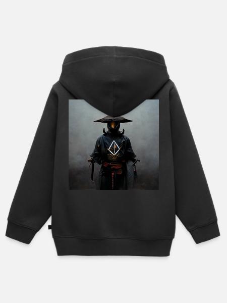 Omega Samurai - Kinder Premium Organic Zip Hoodie - Schwarz