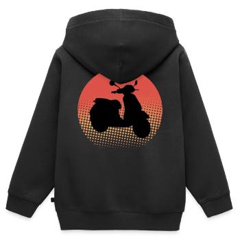 Roller Fahrer Roller Motorrad Vintage Retro - Kinder Premium Organic Zip Hoodie - Schwarz - Hinten - AI Model Kid Male (0cm)