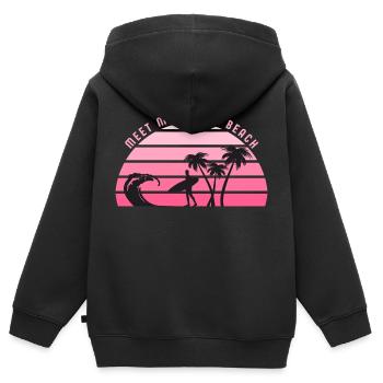 Meet me at the Beach - Kinder Premium Organic Zip Hoodie - Schwarz - Hinten - AI Model Kid Male (0cm)