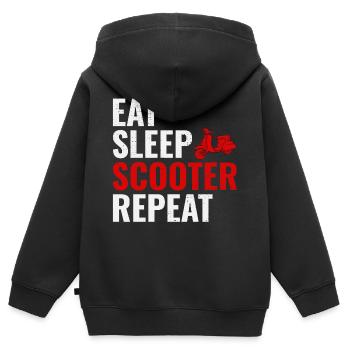 Roller Fahrer Scootering Motorrad Moped Lustig - Kinder Premium Organic Zip Hoodie - Schwarz - Hinten - AI Model Kid Male (0cm)