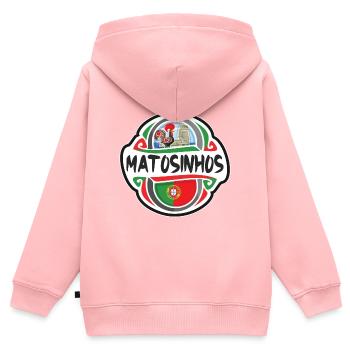 Matosinhos Portugal Flag Travel Souvenir Badge Sta - Kids Premium Organic Zip-up Hoodie - rose - Back - AI Model Kid Female (0cm)