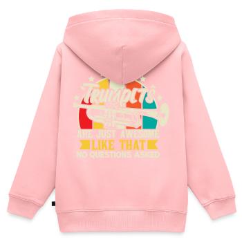 Trompete Trompetenspieler - Kinder Premium Organic Zip Hoodie - Rosa - Hinten - AI Model Kid Female (0cm)